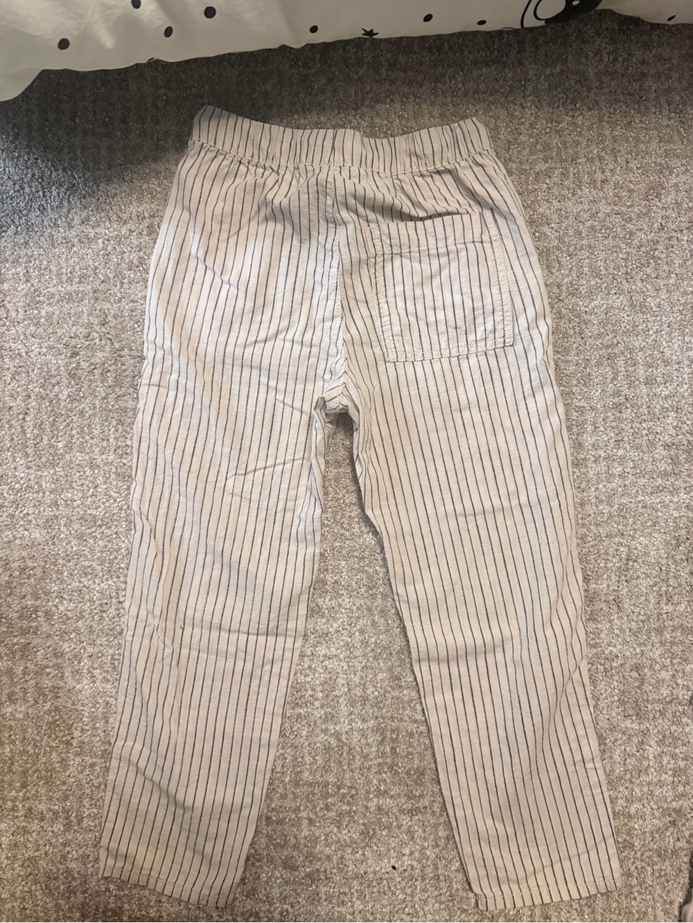 H&M Beige Pinstripe Drawstring Joggers - Picture 2 of 4